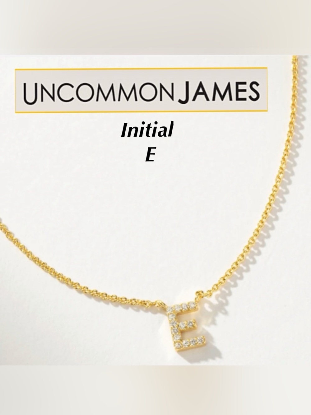 NWT Uncommon James Personalized Touch Letter E Initial Necklace With CZ Crystals